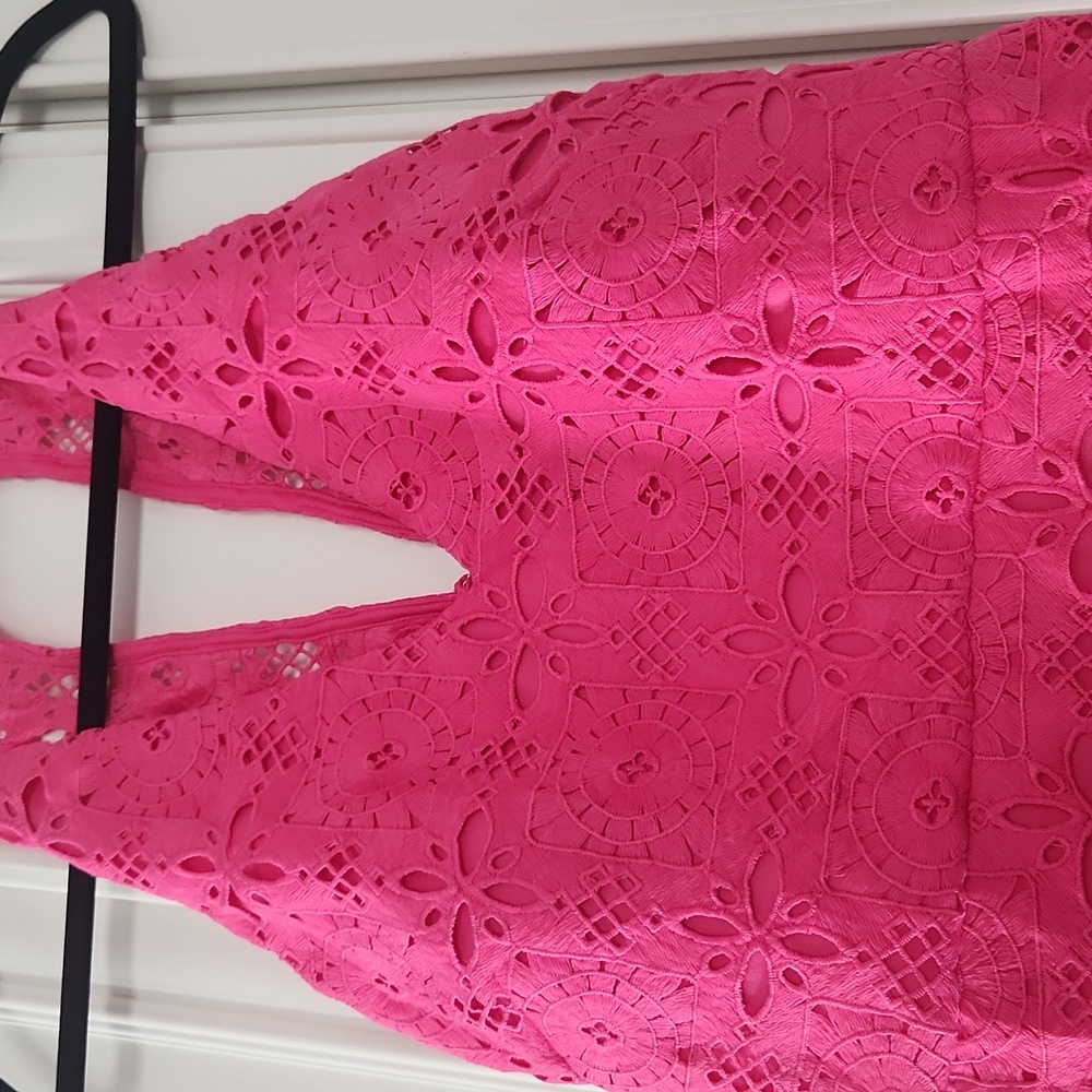 NWT SIENA | Pink Lace Halter Boho Midi Dress - Picture 8 of 11